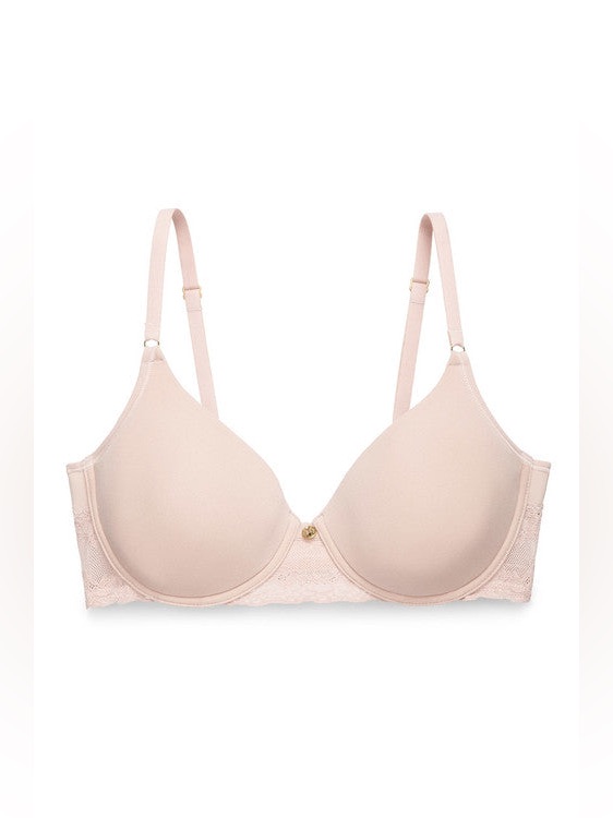 Natori Light Blush Smooth T-Shirt Bra With Lace Band Pr2-106